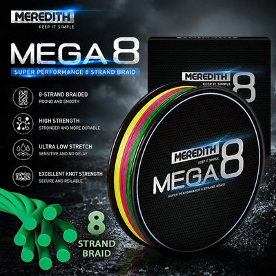 8-strand braided fishing line spool with multicolor strand winding