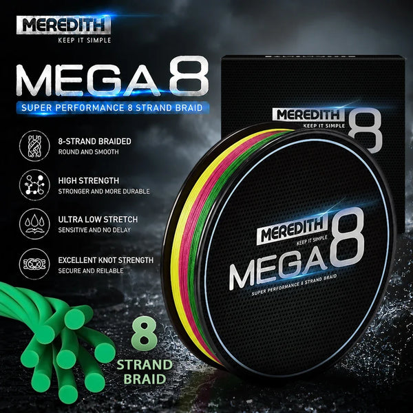 8-strand braided fishing line spool with multicolor strand winding