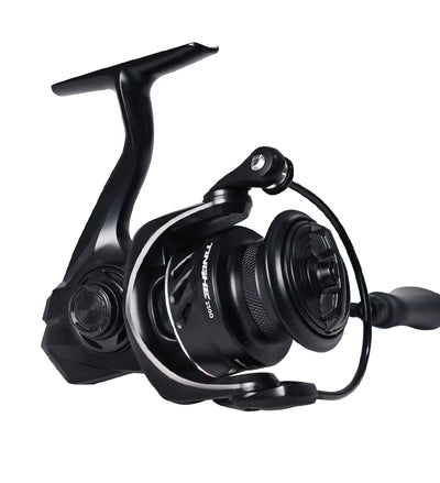 SEASIR black spinning fishing reel with curved bail arm and front spool