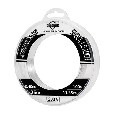 SeaKnight clear nylon fishing leader line, 100m, 0.40mm, 25LB spool