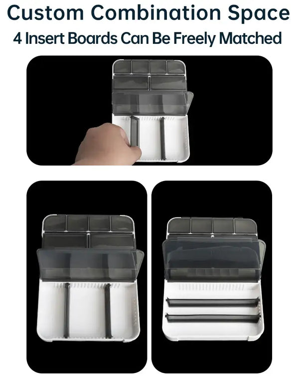 KINGDOM mini tackle box storage case with clear insert boards, multiple small compartments