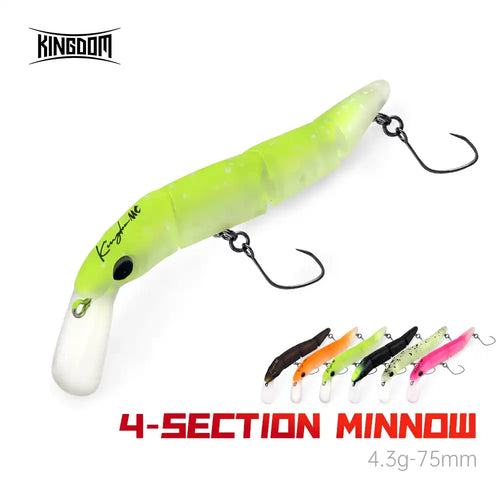 Lime green minnow crankbait lure with white belly, black eye, and metal hook(s)