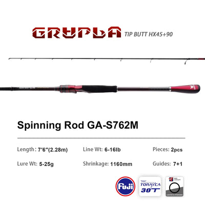 Purelure Grupla Lure Rod – Fuji Guides | Spinning & Casting | L to XH | 6'6" to 8'3"