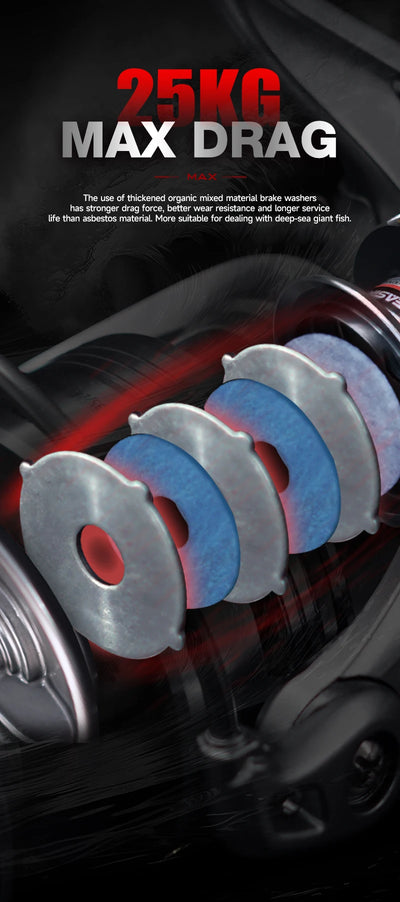 Close-up of stacked washers inside spinning reel drag system