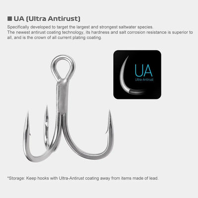 Chrome treble hooks with Ultra Antirust coating for a floating minnow lure