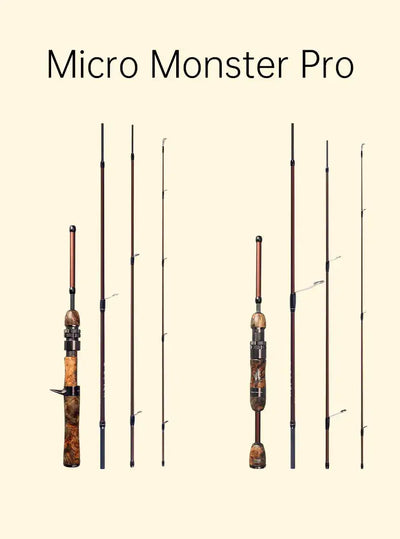 Micro Monster Pro travel fishing rod set with multiple sections and line guides