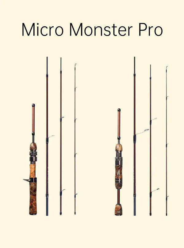 Micro Monster Pro travel fishing rod set with multiple sections and line guides