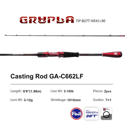 Purelure Grupla Lure Rod – Fuji Guides | Spinning & Casting | L to XH | 6'6" to 8'3"