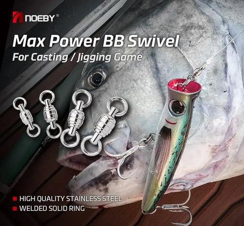 Stainless steel Max Power BB swivel with welded solid rings and fishing bait