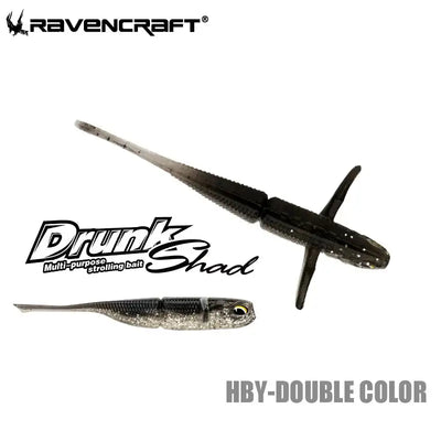 Black and silver ravencraft drunk shad soft shakier slow sinking bait 2.7–3.7in multi-purpose strolling lure