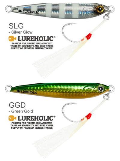 Lureholic 30g ~ 120g Tungsten Jig Slow Falling Hard Bait Fast Sinking Long Casting Metal Jig for Lure Fishig with Hooks -  - Cast N Go