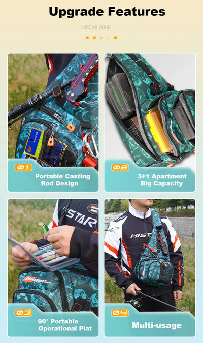 HISTAR Crossbody Fishing Tackle Bag