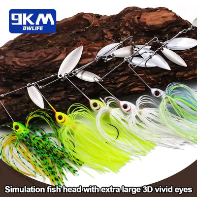 9KM DWLIFE Spinnerbait – Double Willow Blade | Ball Bearing | 10g & 14g | Bass Barramundi Golden Perch