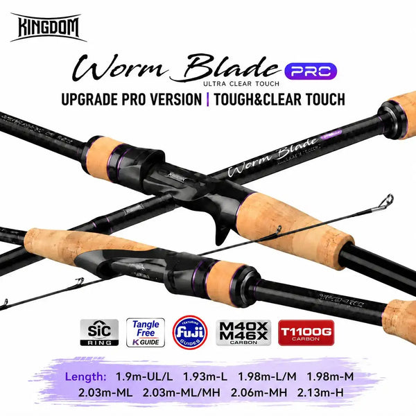 Worm Blade PRO ultralight fishing rod with cork handles and black carbon blank