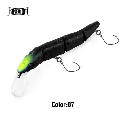 Minnow crankbait lure in black with green accents, single hook