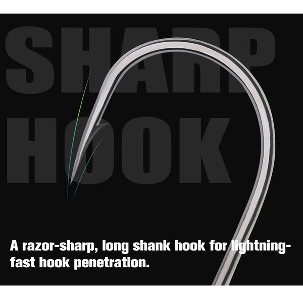 Long shank razor-sharp hook for fast penetration on a buzzbait