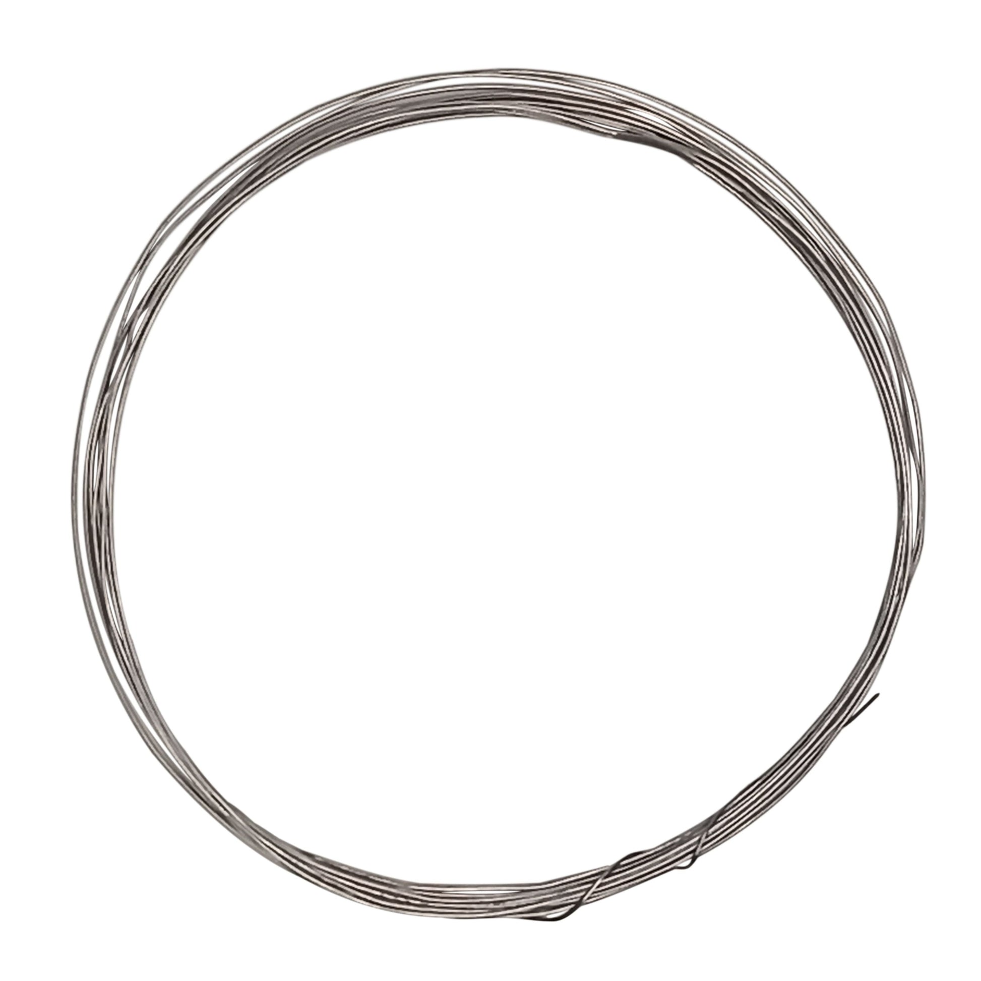 Silver lead rigging wire, 0.5 mm, neatly coiled loop